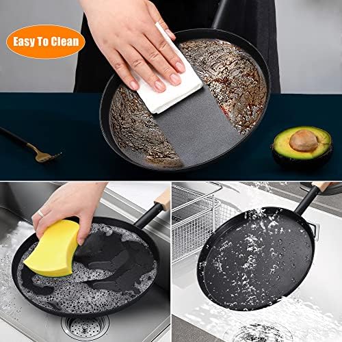 bodkar Frying Pan Skillet Pre-Seasoned 8-inch Flat Griddle Pan - Image 4