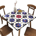 Fitted Tablecloth with Elastic Edge, Moroccan Trellis Pattern Printed on Fade Resistant Card Table Cover, Suitable for Home Dining Camping BBQ, Fit for 28" x 28" Square Tables by JRBSZMI2