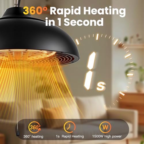 1500W Electric Hanging Patio Heater,Ceiling-Mounted Patio Heater - Image 4