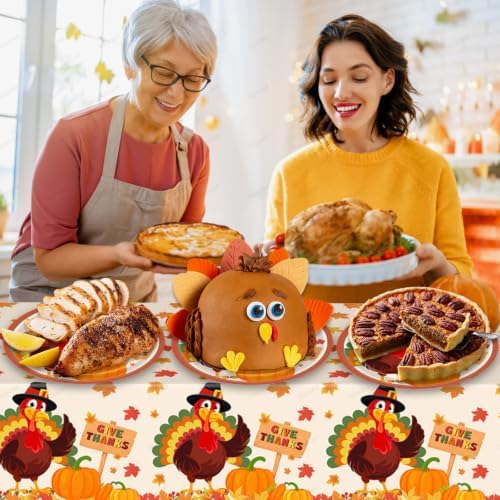 20 Pcs Happy Thanksgiving Party Disposable Paper Plates Fall Themed 9 Inch Round Dinner Plates for Autumn Party Decorations (Turkey Gobble) - Image 2