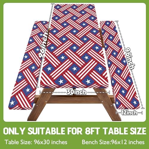 Picnic Table Cover with Bench Covers Tablecloth Fitted Table Cloth Camping Essentials Supplies Rv Travel Gear Must Haves Accessories Outdoor Road Trip Necessities Stuff Gadgets Camper Gadgets Items - Image 2