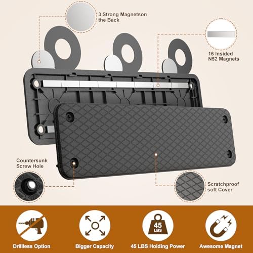 Magnetic Ammunition Holder，Double Sided Gun Magnet for Gun Magazines, Knives, Organize Mount in Gun Safe, Cabinet, Wall, Door, Ammo Storage Accessories for Handgun, Pistol and Rifle Mags - Image 5