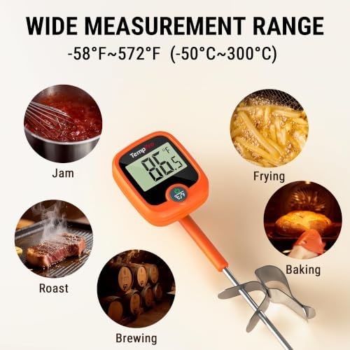 TempPro TempDip 1 Sec Candy Thermometer Digital with Pot Clip & Large LCD - Image 6