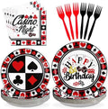 Grencian 96Pcs Casino Party Decorations Poker Plates and Napkins, Serves 24 by Grencian