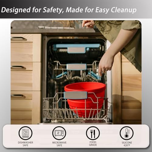 Silicone Bowl Liners for KitchenAid Tilt-Head 5 Qt Stand Mixers, Extra-Thick Silicone Liners for Kitchenaid Mixer, Liners with Lids Set Suitable for Baking, Dishwasher Safe Food Grade Silicone Insert - Image 5