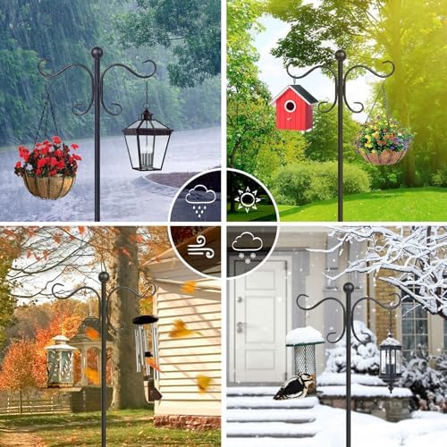 AOMGD 76 Inch Adjustable Double Shepherds Hooks for Outdoor - Image 4