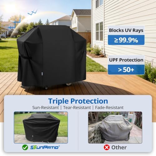 SunPatio Heavy Duty Waterproof 58 Inch Grill Cover for Weber Genesis Grills - Image 4