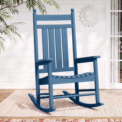 SERWALL Rocking Chair Outdoor, Comfortable Rocker for Adults, Blue by SERWALL