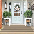 IOHOUZE 4x6 Striped Outdoor Rug, Washable Front Porch, Tan Black by iOhouze