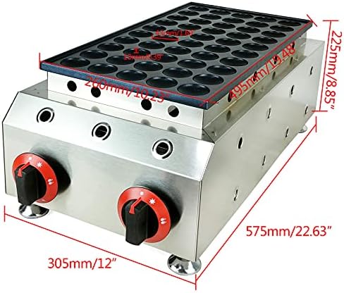LPG Gas Waffle Maker, Stainless Steel Mini Donut Maker Machine Commercial Mini Pancake Muffin to Bake Food In The Shop/Fields Each Waffle 4.3 x 4.3 x 1cm/1.69 x 1.69 x 0.39 Inch - Image 3