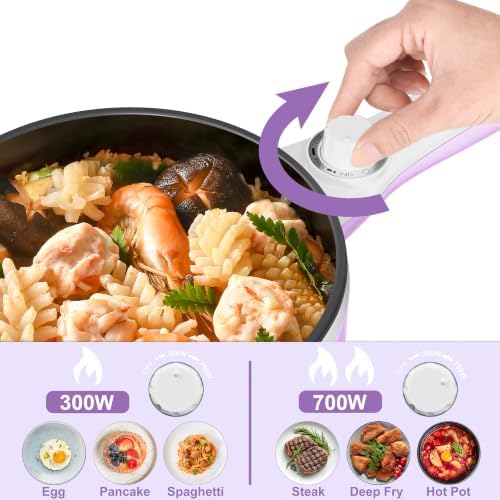 Dezin Hot Pot Electric with Steamer, 1.5L Non-Stick Portable Electric Pot - Image 5