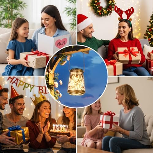 2 Pack Solar Lanterns Outdoor Waterproof, Birthday Gifts for Women Mom - Image 6