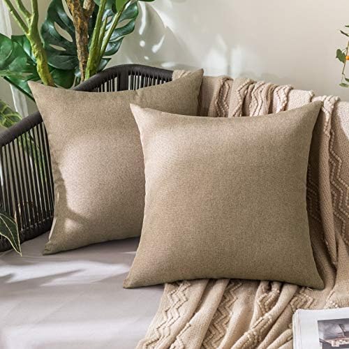 MIULEE Decorative Outdoor Pillow Covers Waterproof 16x16 Khaki by MIULEE