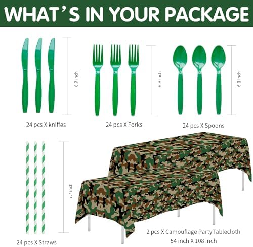 Camouflage Party Decorations, Camo Camouflage Themed Party Supplies - Image 3
