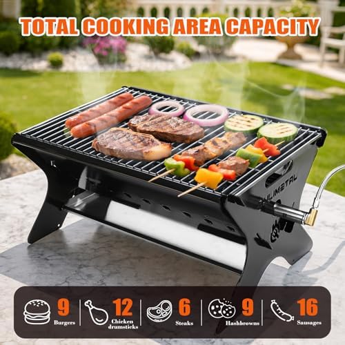 QuliMetal Portable Camping Grill – Foldable Charcoal/Gas Grill - Image 6