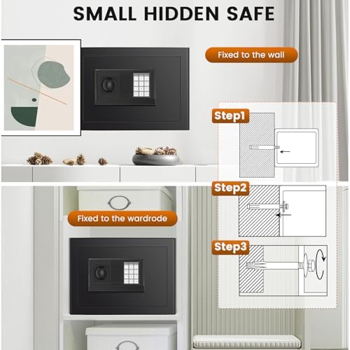 9.84'' H Home Safe Box, Small Safe with Fireproof Waterproof Bag - Image 5