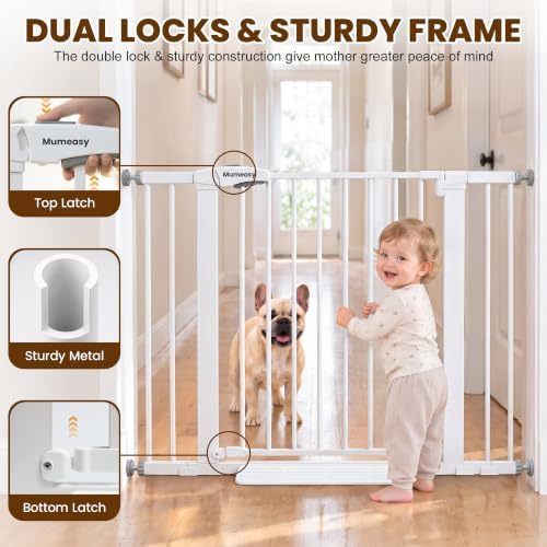 Mumeasy Baby Gate with Door, 26-40" Pressure Mounted Dog Gate for Doorways - Image 4