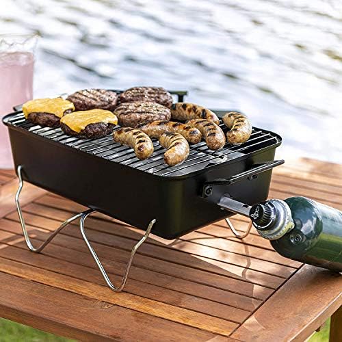 Omaha Go Anywhere Portable Gas Grill - Mini BBQ Propane Grill for Camping, RV, Tailgate - Cooks 8 hamburgers at once - Long Life Steel - Foldable Legs - Image 2