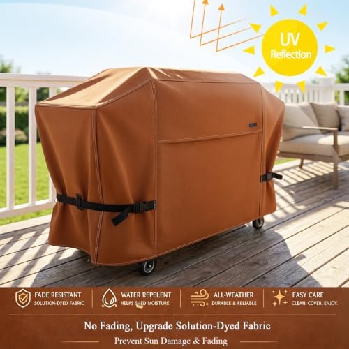 NettyPro Griddle Cover for Blackstone 28 inch Griddle Waterproof Heavy Duty 2 Burner Flat Top Gas Grill Cover 28" Cooking Station Camping, Brown - Image 5