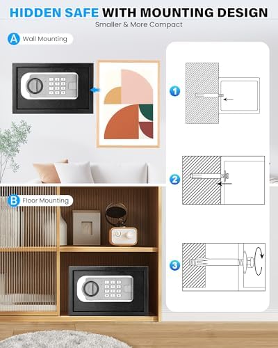 [UPGRADED] Small Safes for Home Dorm, 0.30 Cuft Mini Safe Box - Image 5