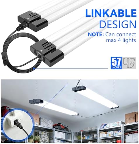 JESLED LED Shop Lights 4FT 7500LM, 3CCT & 3 Wattage Adjustable, ETL - Image 6