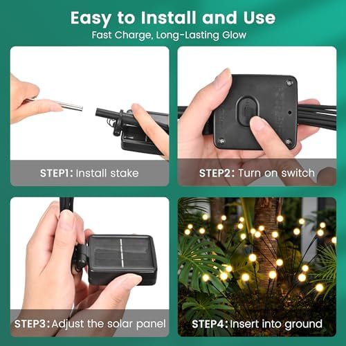 Solar Garden Lights, 8Pack 80LED Swaying Solar Lights Outdoor - Image 7