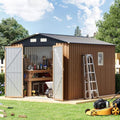 Panovue 8x10 FT Outdoor Metal Storage Shed (NO Frame Floor & Wood Panels) by Panovue