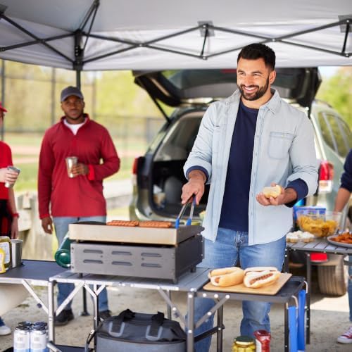 GCI OUTDOOR Slim-Fold Cook Station | Portable Folding Kitchen Table with a Heat Resistant Tabletop, 4 Side Tables & Storage Rack, Perfect for Picnics & Camping Trips - Image 2