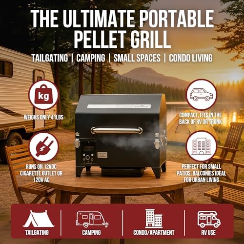 Freedom Portable Pellet Grill & Smoker, 242 Sq In, Dual Probes - Image 2