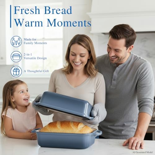 11x5 Inch Cast Iron Loaf Pan with Lid, Sourdough Bread Baking - Image 6