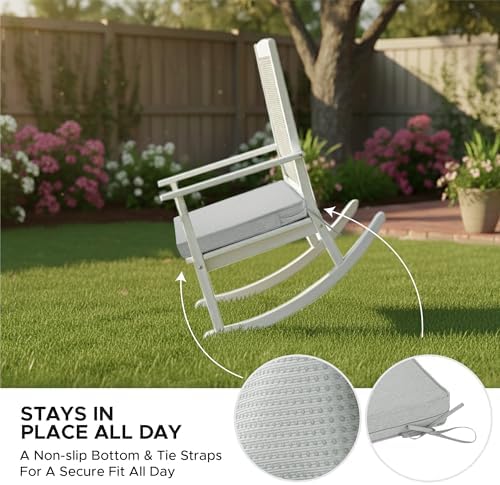 Outdoor Chair Cushions, Set of 6, 18.5 x 16 Inch, Light Grey - Image 6