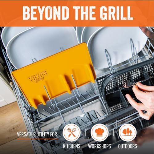 Yukon Glory Silicone Tool Rest Mat, Orange, Holds 3 Grill Tools - Image 4