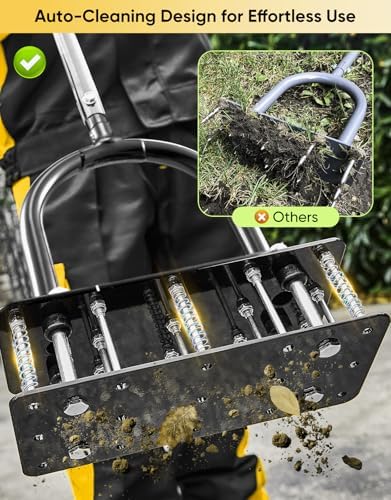 Sakerplus Aerator Lawn Tool, Hand Metal Spike Lawn Aerator (Black Handle) - Image 3