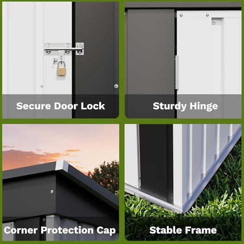 Patiowell 5x3 FT Outdoor Storage Shed, White - Image 5