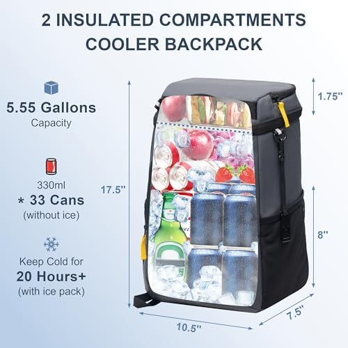 SPARTER Backpack Cooler Insulated 33/49 Can Leakproof Waterproof Bag Beach - Image 2