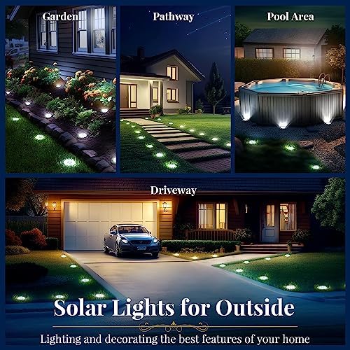 SOLPEX Solar Ground Lights Outdoor, Garden Lights 12 Pack Cool White - Image 2