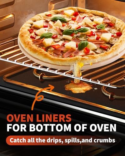 5 Pack Oven Liners for Bottom of Oven, 17x25" Large Heavy Duty Non-Stick Reusable Oven Mat for Electric, Gas, Toaster & Convection Ovens - BPA & PFOA Free, Dishwasher Safe, Kitchen Essentials, Black - Image 2