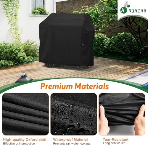 Charcoal Grills Cover for 440 SQ Wood Pellet Grill, Waterproof Outdoor Grill Cover BBQ Grill Cover Barbeque Grill Cover (Cover Only) - 45" L×25" W×35" H, Black - Image 4