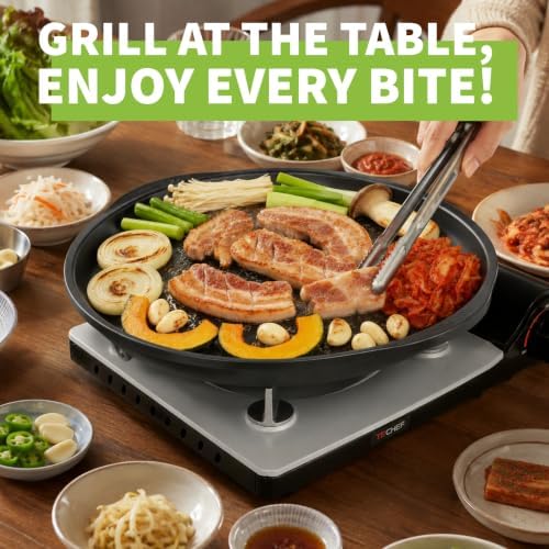 TECHEF - Stovetop Korean BBQ Non-Stick Grill Pan with Agni Portable Gas Stove Burner, Made in Korea (Essential KBBQ Set) - Image 6