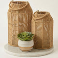 Natural Jute Boho Lanterns - Handcrafted Farmhouse Coffee Table Decor by KIBAGA