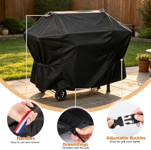 68" Grill Cover for ZH3005Y 2-Burner Gas and Charcoal Combo Grill - Image 3
