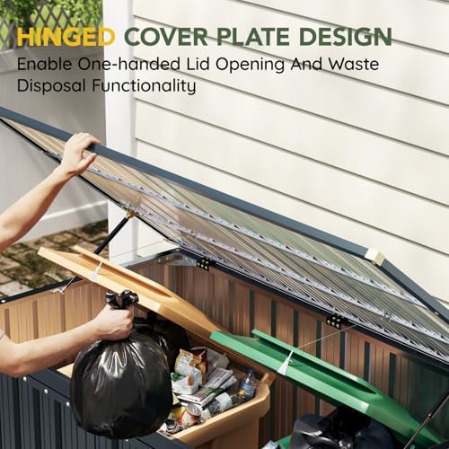 6 x 3 FT Trash Can Storage Shed with Lift-Up Lid for Backyard - Image 4