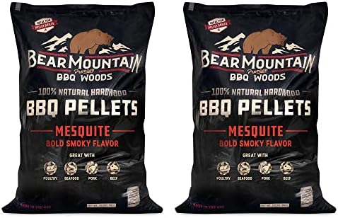 Bear Mountain 2-Pack Mesquite BBQ Wood Pellets for Smoker and Grill, 20 lb Bag - All-Natural Hardwood for Outdoor Barbecue Smoking and Grilling with Bold Smoke Flavor by BearMountainBBQ