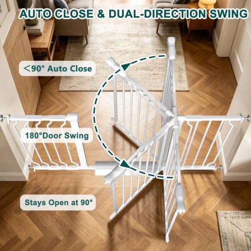 Fairy Baby 71.7"-81.1" Extra Wide Baby Gate with Door Large Pet Gate Indoor - Image 6