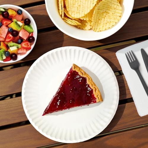 Amazon Basics 9" Uncoated White Paper Plates 3 Pack (300 count) - Image 4