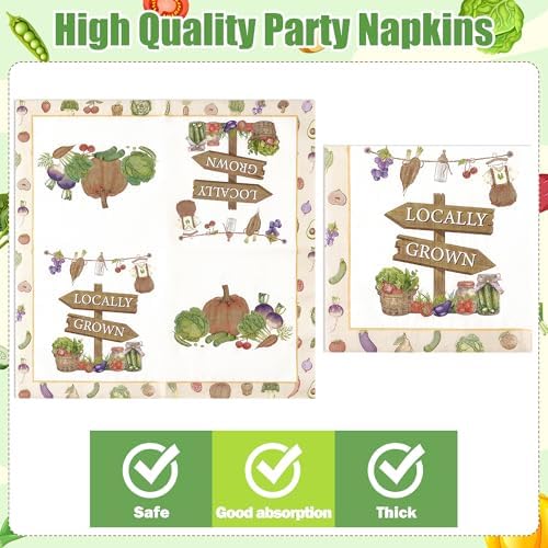 96Pcs Locally Grown Baby Shower Farmers Market Farmhouse Fruit Party Plates Supplies - Party Tableware Decorations Disposable Paper Plates Napkins Forks for Birthday Gender Reveal, Serves 24 - Image 4