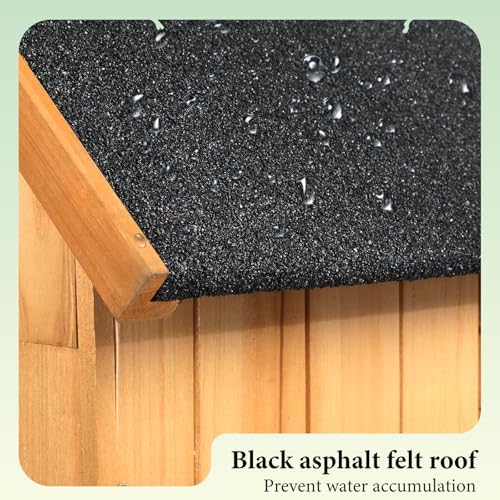 VINGLI Outdoor Wooden Storage Shed, Garden Shed Outside Tool Cabinet with Safety Latch, Patio Storage Organizer - Image 6