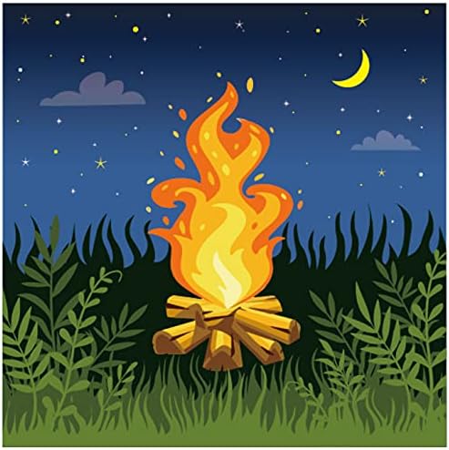 Camping Birthday Paper Plates Napkins Tent Bonfire Disposable Tableware Set Party Supplies Camp Picnic Outdoor Theme Dinnerware Serves 24 Guests for Audlts Kids Baby Shower Birthday 88PCS - Image 3