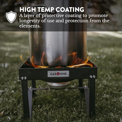 GasOne B-5200K Outdoor Cooker with High Pressure Steel Braided Hose Propane Burner Camp Stove - Image 3