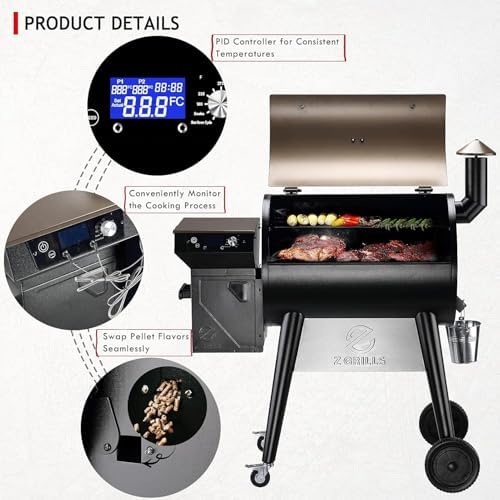 Z GRILLS 7002C Pellet Grill, 697 Sq In, PID 3.0,LCD Display - Image 3
